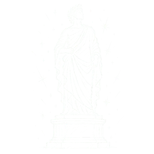 Masterpiece tier artwork: the finished statue with a laurel wreath